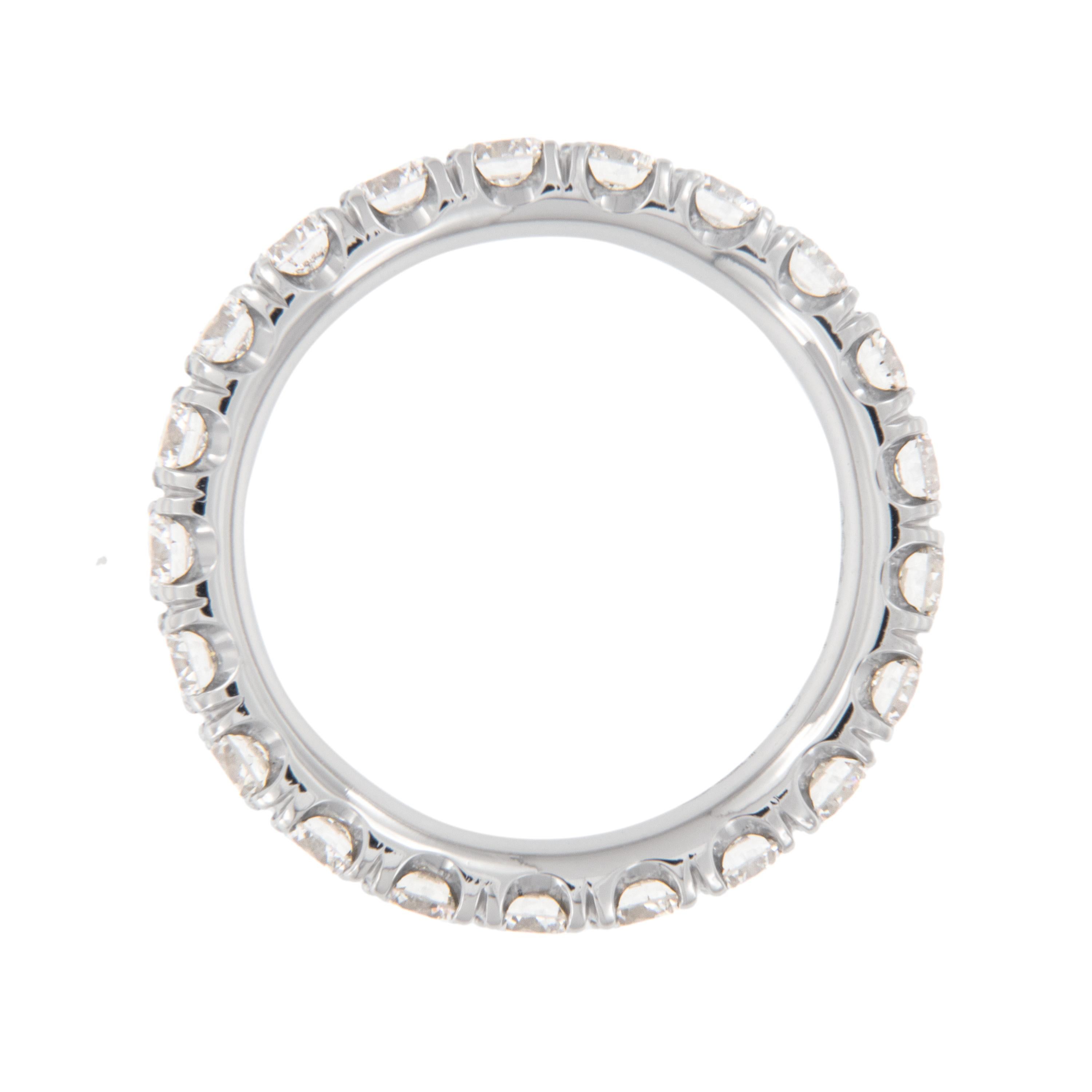 Contemporary Platinum 2.30 Cttw Diamond Eternity Band for Campanelli & Pear by WR Designs For Sale