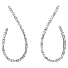 Platinum 2.30 Karat G Color VS1 White Diamonds Modern Style Dangle Earrings