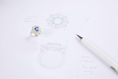 Platinum 2.30ct Cushion Ceylon Sapphire Fireworks Diamond Engagement Ring