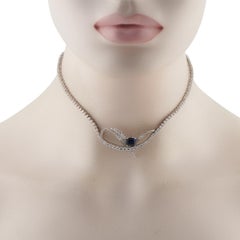 Platinum 2.30ct Diamond and Sapphire Necklace MF18-012826