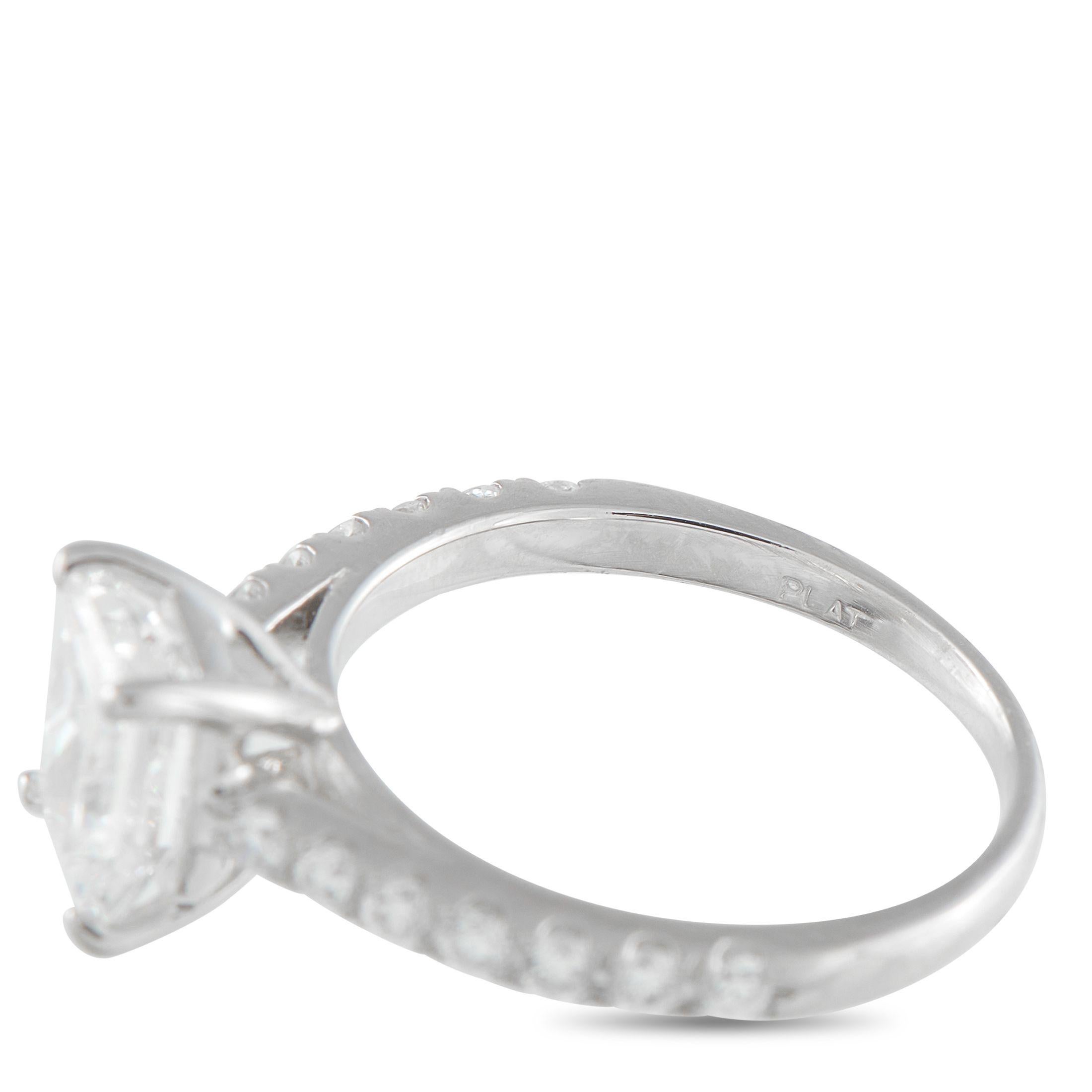 Bague en platine avec 2.30ct de diamant MF02-071025 Excellent état - En vente à Southampton, PA