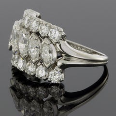Platinum 2.32 Carat Marquise Diamond Cocktail Ring