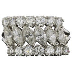 Platinum 2.32 Carat Marquise Diamond Cocktail Ring