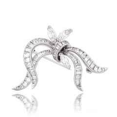 Platinum 2.33ct Diamond Streamer Brooch