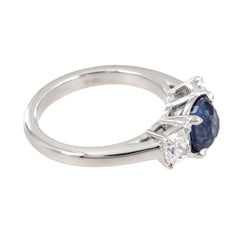 Platinum 2.36 Ct GIA Sri Lanka Sapphire and 1.05 Cttw GIA Diamond Ring