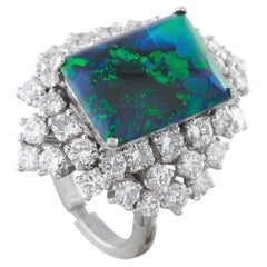 Platinum 2.40ct Diamond and Black Opal Ring MF17-051526