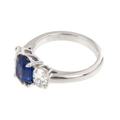 Platinum 2.41 Ct GIA Sri Lanka Sapphire and 1.0 Cttw GIA Diamond Ring