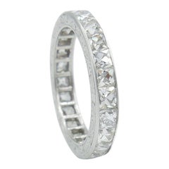  2.5 Carat French Cut Diamond Platinum Eternity Band