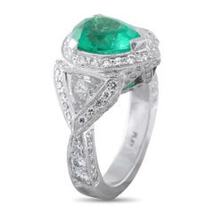 Platinum 2.50ct Diamond and Emerald Ring MF22-013026