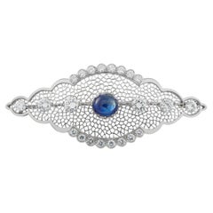 Platinum 2.50ct Diamond and Sapphire Brooch MF29-020326