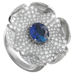 Anello in platino con diamante e zaffiro da 2,50 carati MF21-122325