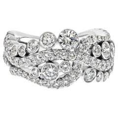Platinum 2.50cttw Round Diamond "Crown" Entwine Cocktail Ring