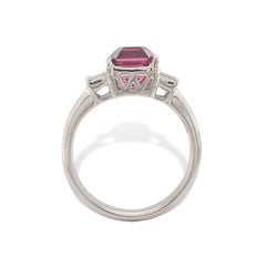 Platinum 2.55 carat Garnet and Diamond Ring size 5.75