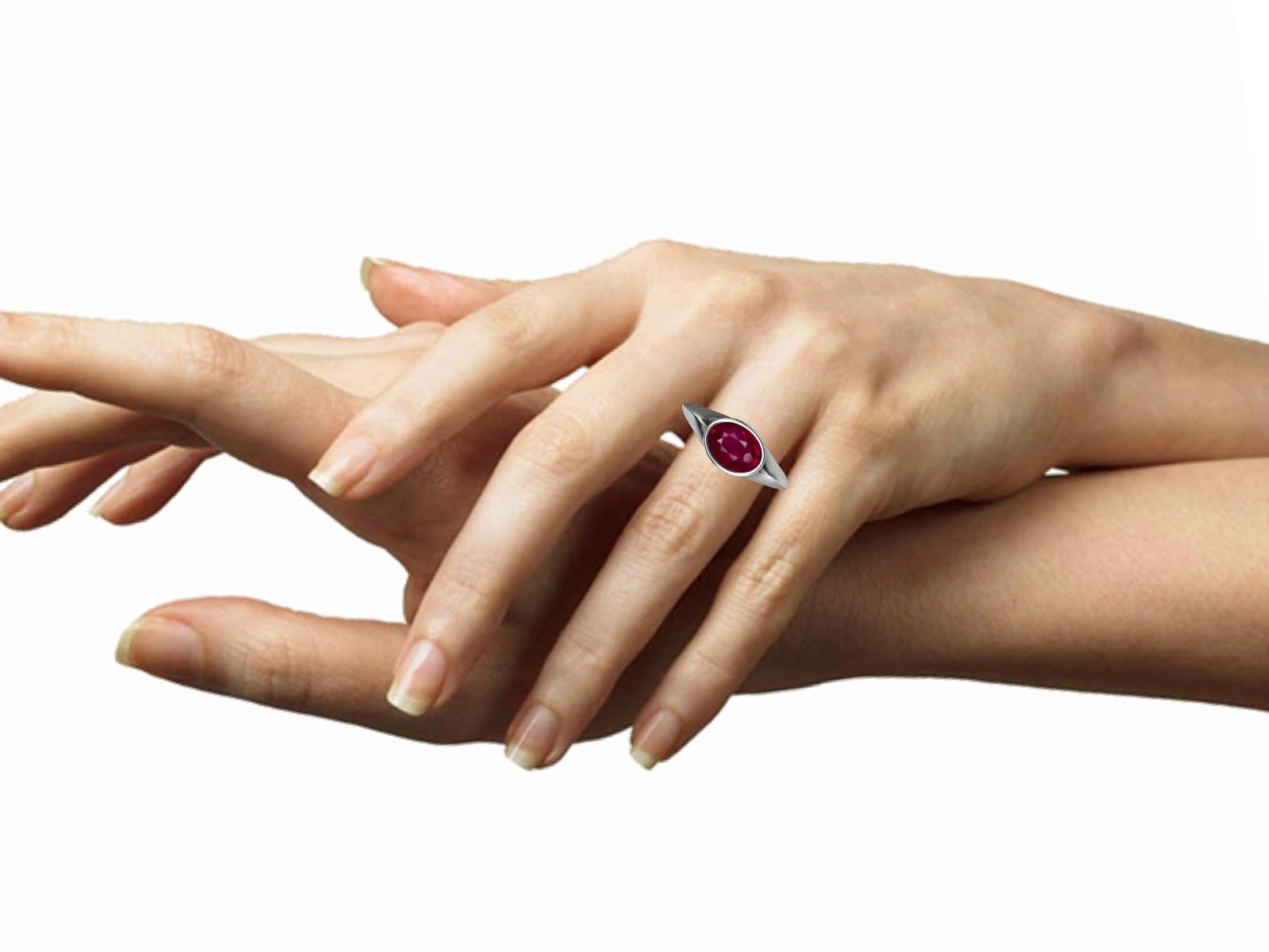 For Sale:  Platinum  2.58 Carats Pigeon Blood Ruby Sculpture Ring 8
