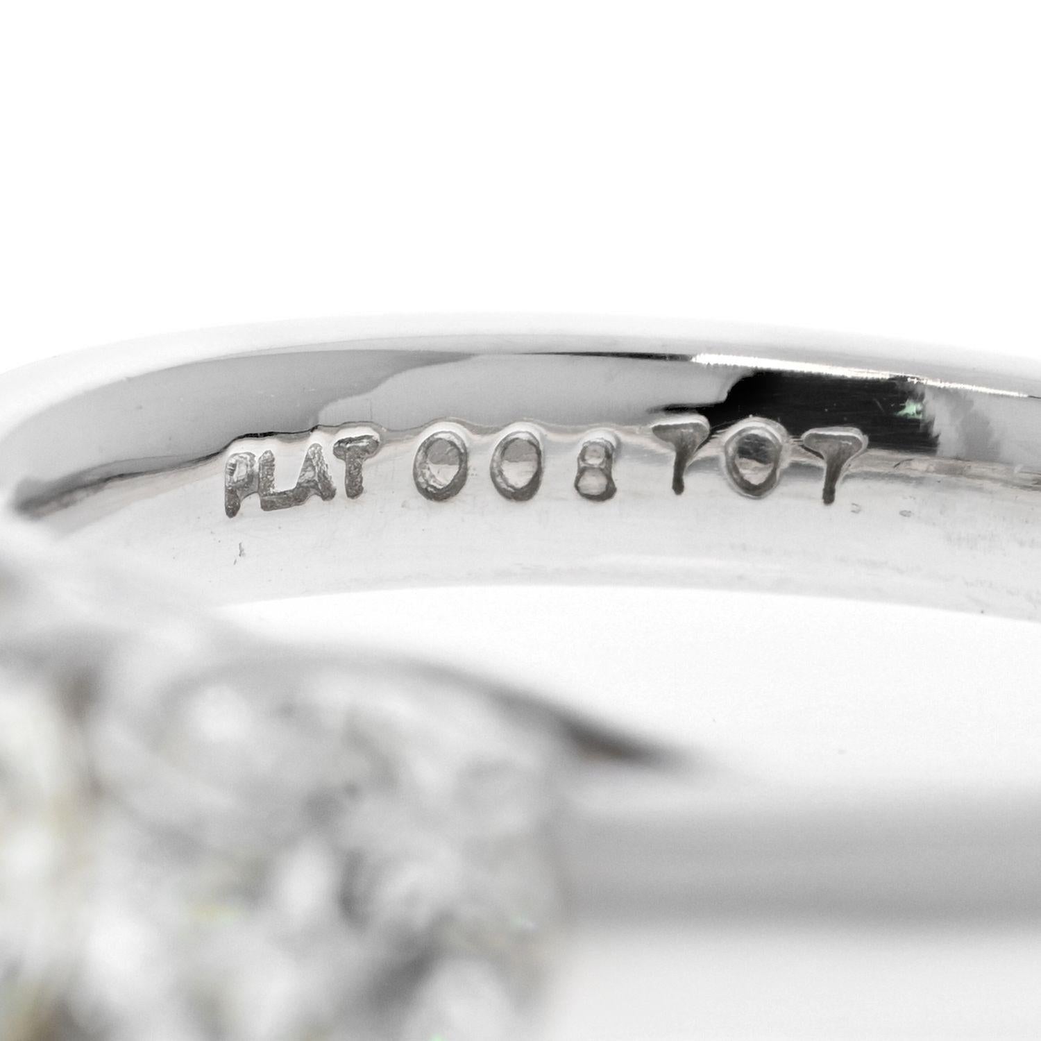 Women's Platinum 2.66 Carats Three Stone Old European Cut Engagement Ring