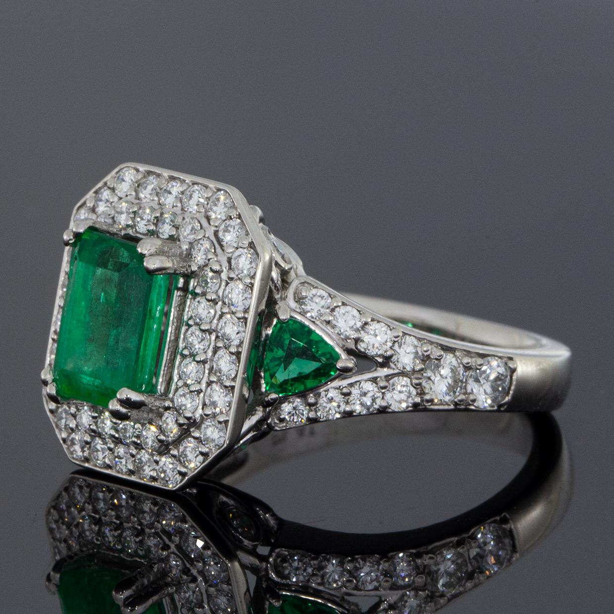 Item Details
Main Stone  Emerald Cut
Main Stone Weight 1.18 ct
Natural/Lab-Created Natural
Main Stone Emerald
Secondary Stone Emerald
Secondary Stone Weight0.30
Estimated Retail $12,000.00
Metal Platinum
Total Carat Weight (TCW) 2.68