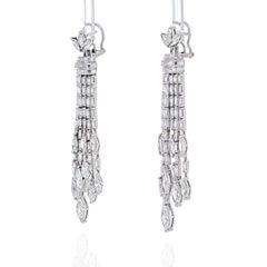 Platinum 27 Carat Diamond Hanging Chandelier Earrings