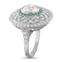 Platinum 2.75ct Diamond and Emerald Ring MF06-021026