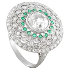 Platinum 2.75ct Diamond and Emerald Ring MF06-021026