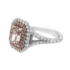 Platinum 2.76 Carat Fancy Intense Orangey Pink Diamond Ring