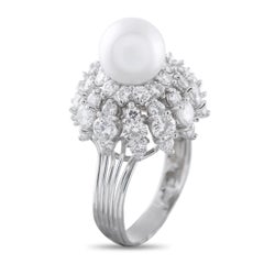 Platinum 2.76ct Diamond and Pearl Ring MF04-020926