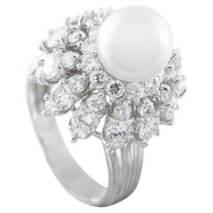 Platinum 2.76ct Diamond and Pearl Ring MF04-020926