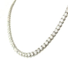 Platinum 28.08 Carat Diamond Tennis Necklace