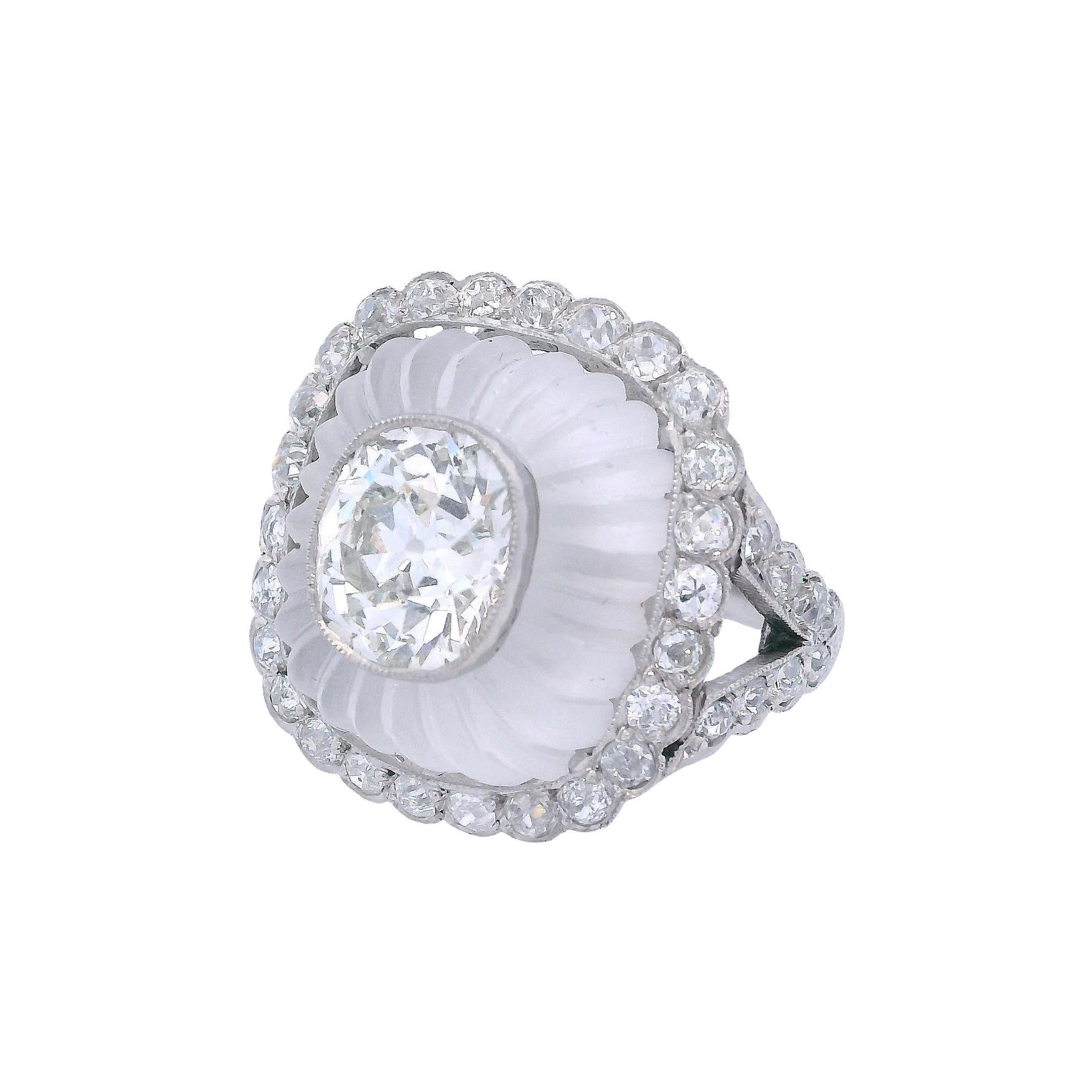 Platino 2,81 qt. Anillo de diamantes talla cojín antiguo Corte cojín en venta