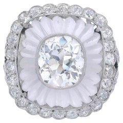 Platino 2,81 qt. Anillo de diamantes talla cojín antiguo