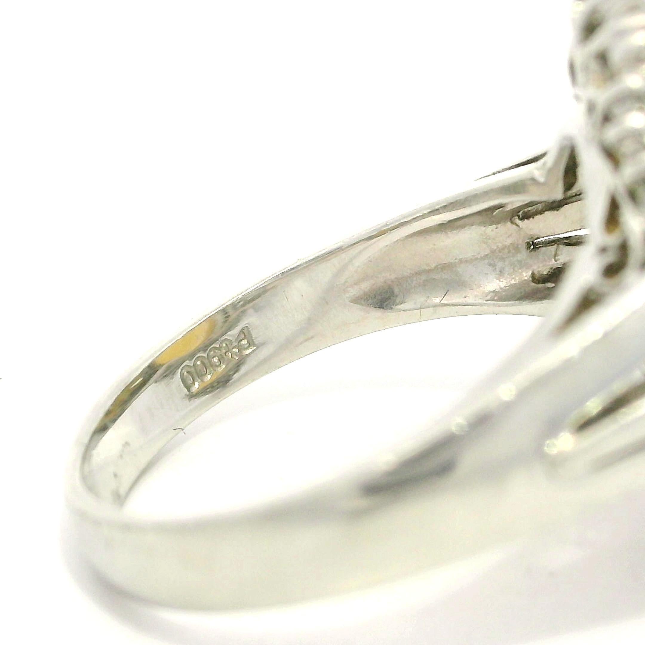 Platin 2,83ctw Oval Cabochon Opal w / Baguette & Runde Diamant Halo Ring im Angebot 2