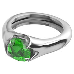 Platinum 2.87 Carat Emerald Black Rhodium Sculpture Ring