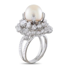 Platinum 2.90ct Diamond and Pearl Ring MF13-043026