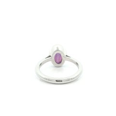 Platinum 2.90ct Rare Ceylon Cat's Eye Purple Sapphire Collet Solitaire Ring