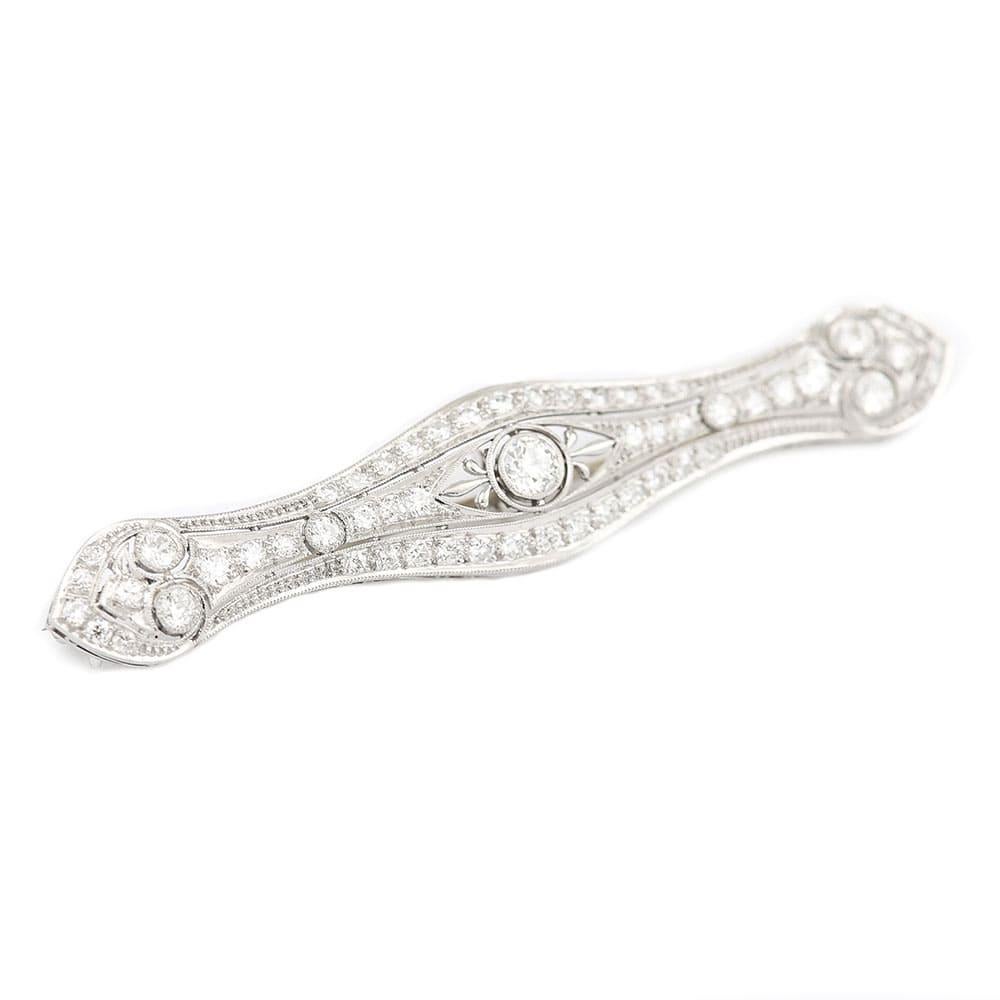 Edwardian Platinum 2 Carat Diamond Propeller Brooch, Early 20th Century