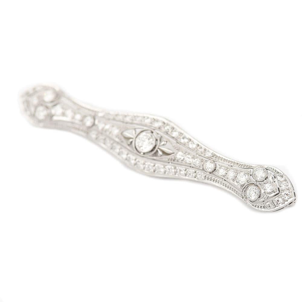 Old European Cut Platinum 2 Carat Diamond Propeller Brooch, Early 20th Century