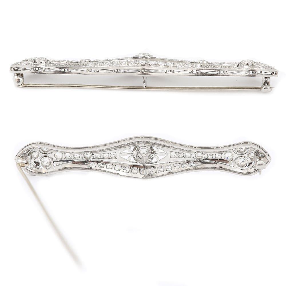 Women's Platinum 2 Carat Diamond Propeller Brooch, Early 20th Century