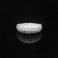 Platinum 2ctw Brilliant Lively Pave Diamond Domed Band Ring