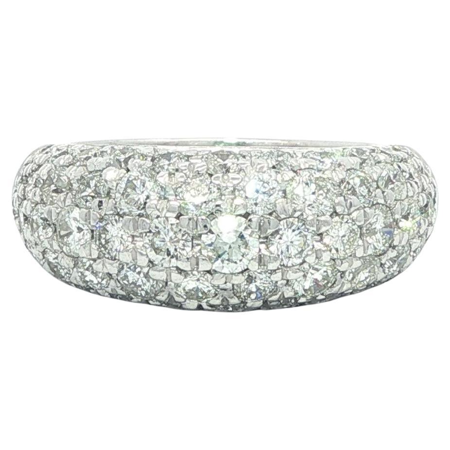 Platinum 2ctw Brilliant Lively Pave Diamond Domed Band Ring For Sale