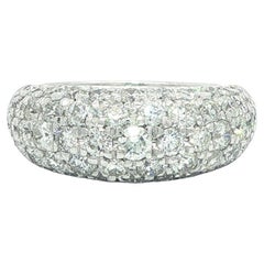 Platinum 2ctw Brilliant Lively Pave Diamond Domed Band Ring