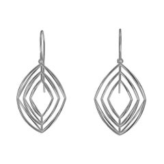 Platinum 3 Rhombus Earrings
