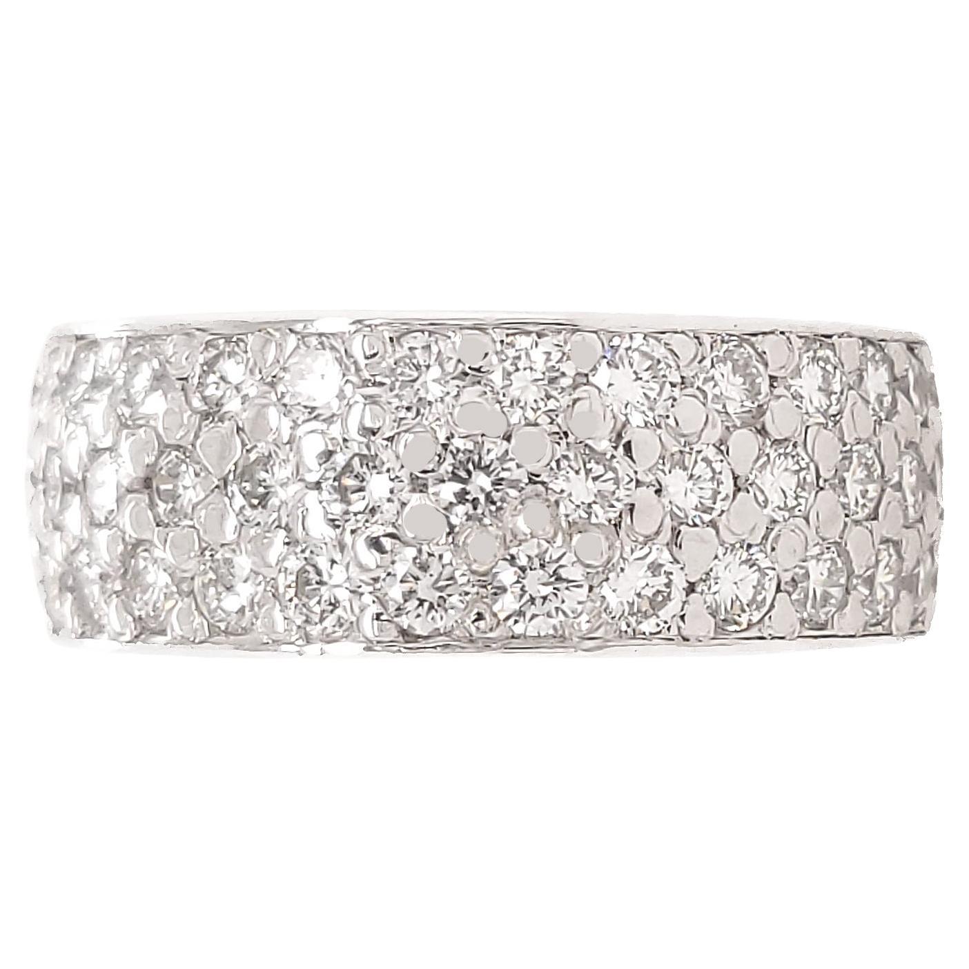 Platinum 3 row Diamond Eternity Band