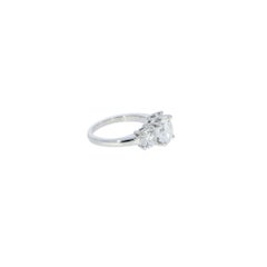 Platinum 3 Stones Round Diamond Engagement Ring
