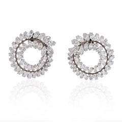 Orecchini a spirale in platino con diamanti marquise da 30 carati
