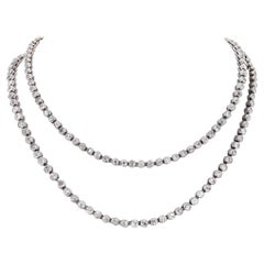 Platinum 30 Carats Old Cut Diamond Chain Necklace