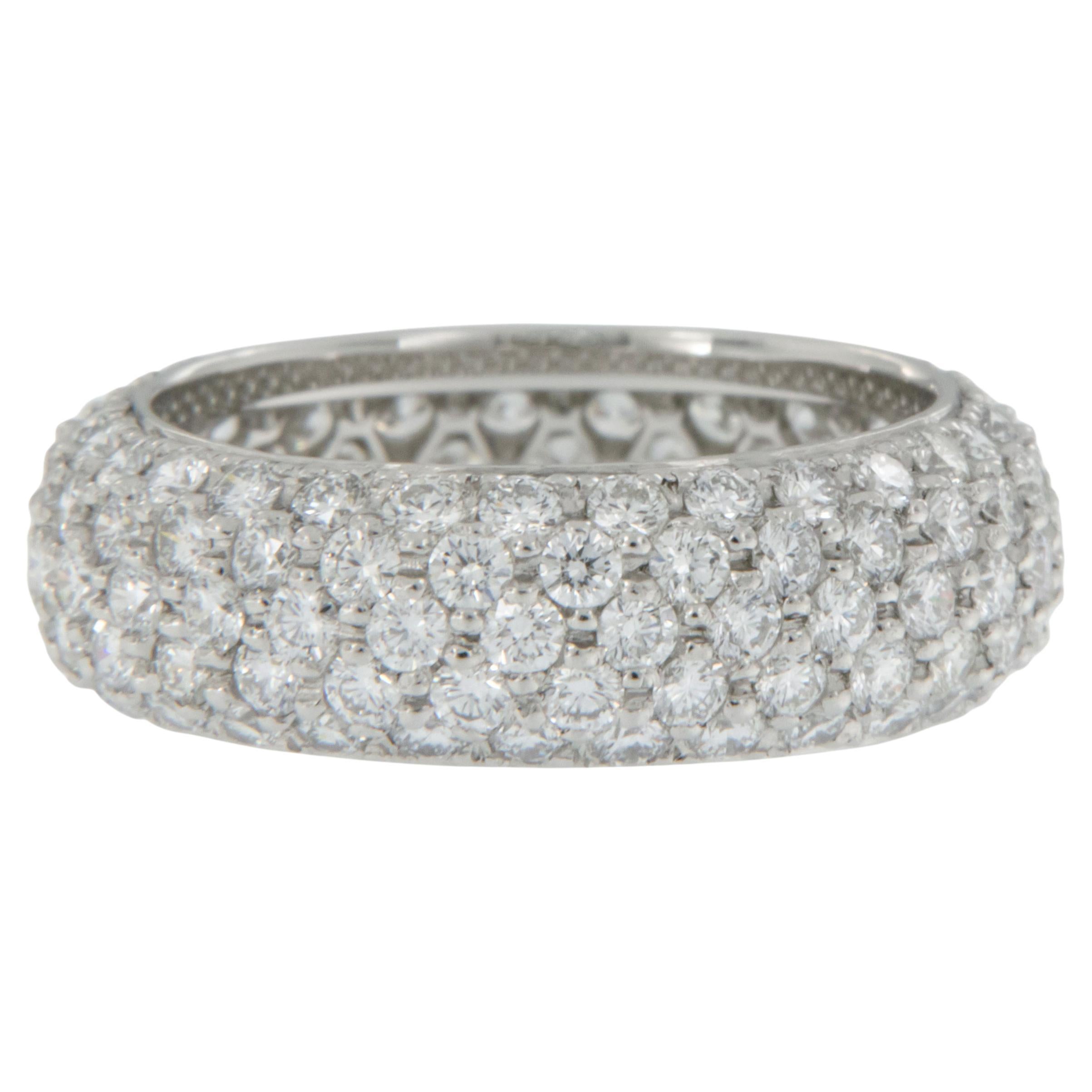 Platinum 3.00 Cttw. Diamond Pave' Wide Eternity Band by William Rosenberg For Sale