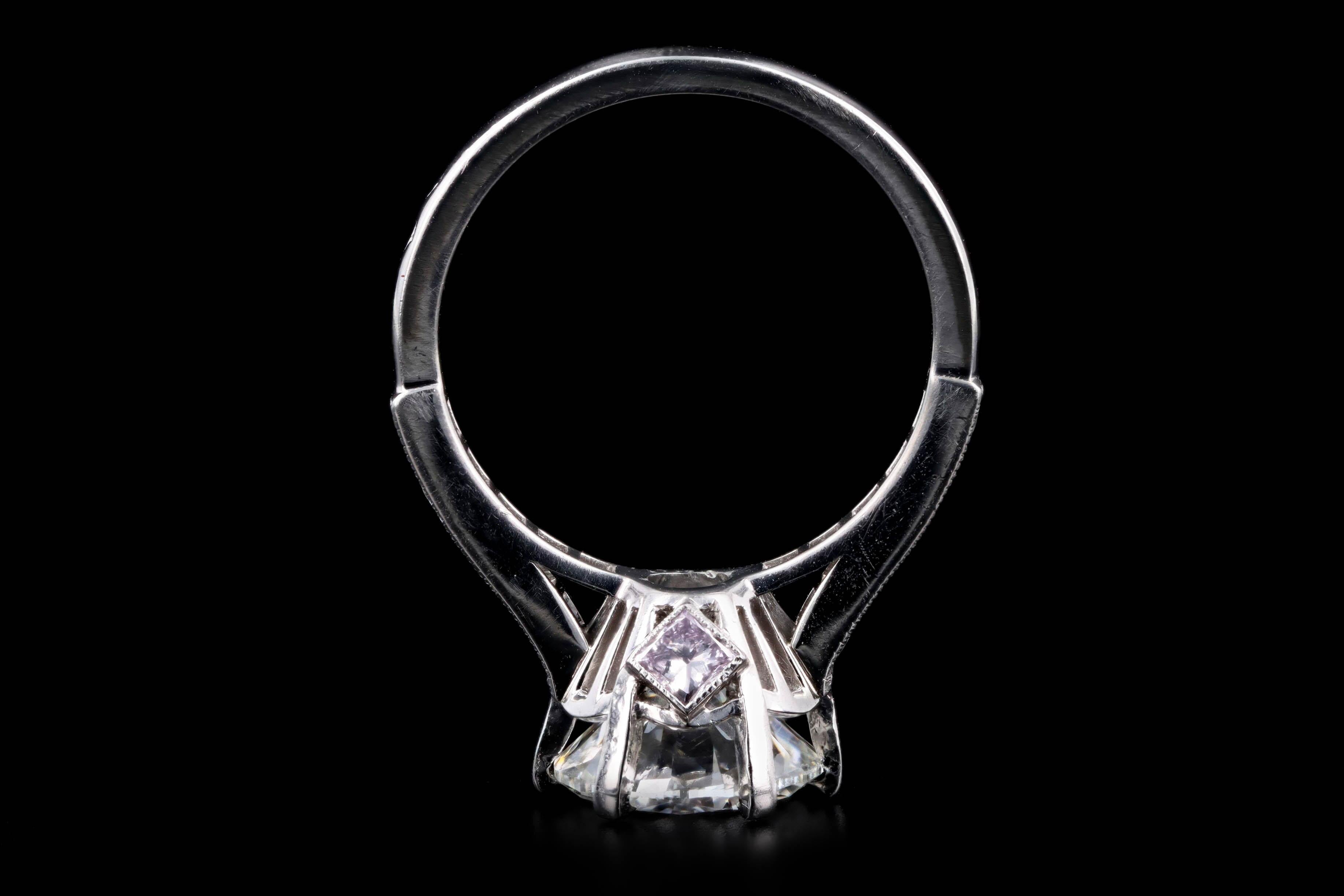 Women's Platinum 3.03 Carat Round Brilliant Diamond Engagement Ring