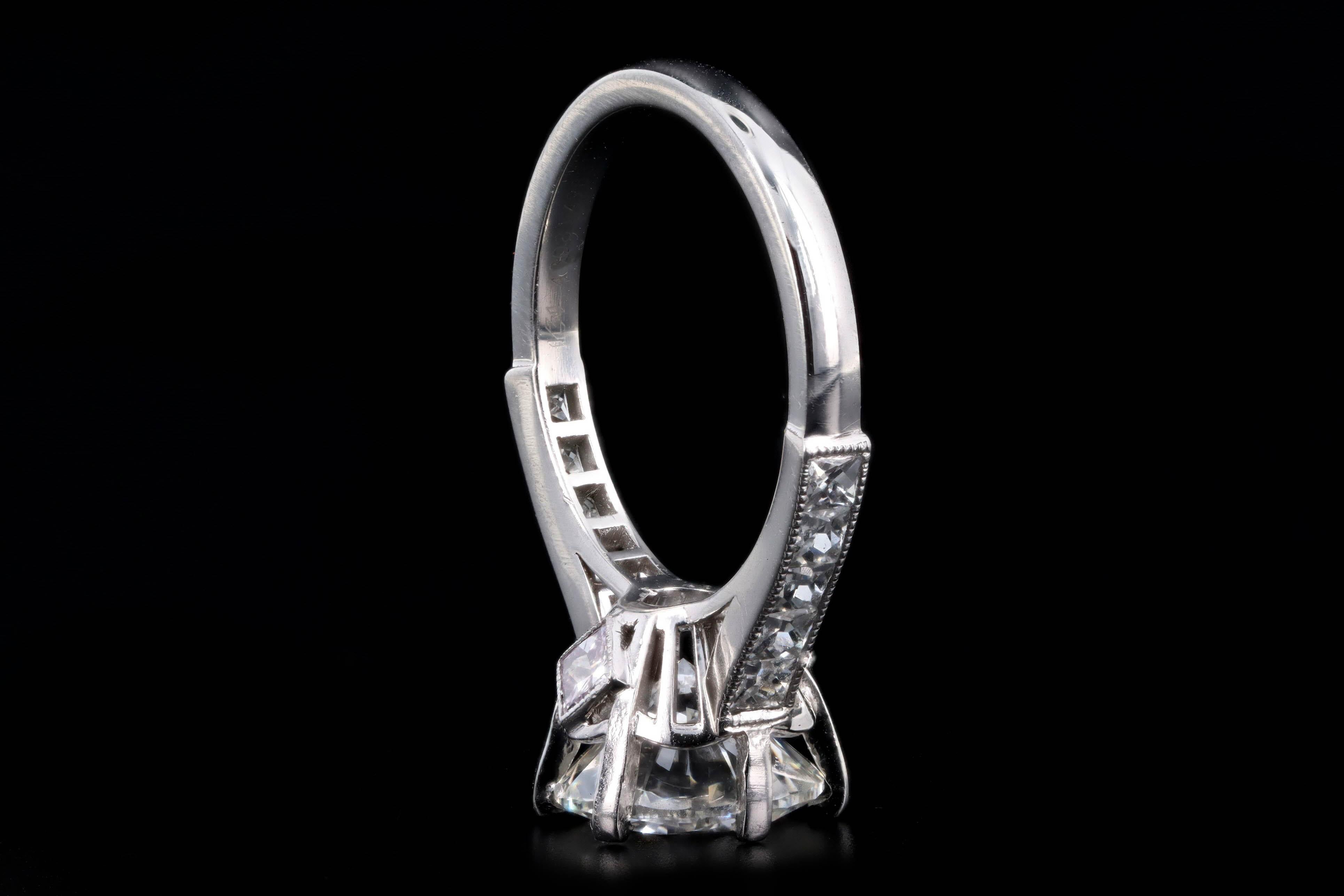 Platinum 3.03 Carat Round Brilliant Diamond Engagement Ring 1