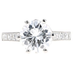 Platinum 3.03 Carat Round Brilliant Diamond Engagement Ring