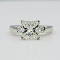Platinum 3.06ct EGL Certified Princess Cut Diamond Wedding Set by Rock N Gold