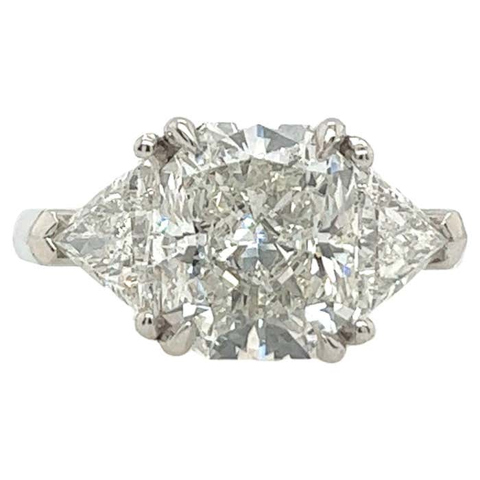 Platinum 3.14ct I/VS1 Modified Brilliant Diamond Ring and 1.60ct ...